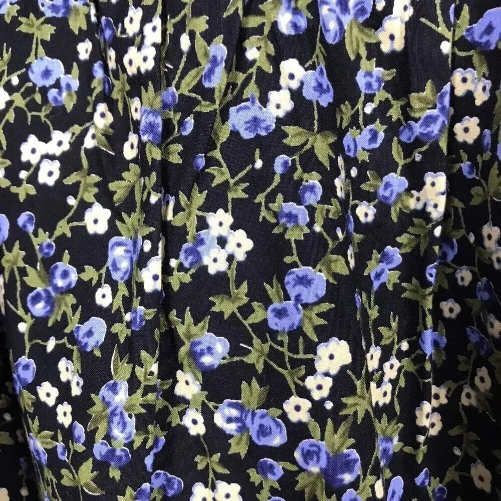Tuckernuck Hyacinth House Quinn Dress Size XS Black Floral Short Sleeve Tiered - Picture 3 of 16
